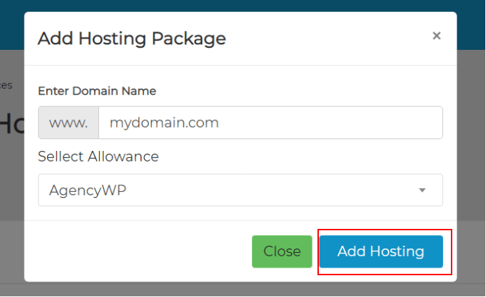 add kobopress hosting to your domain