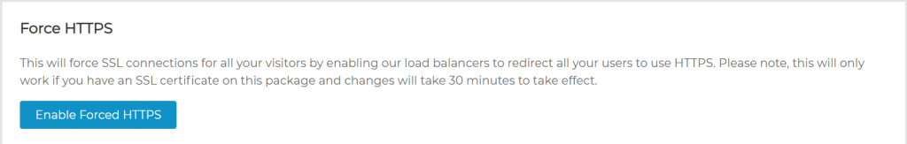 Enable Forced HTTPS