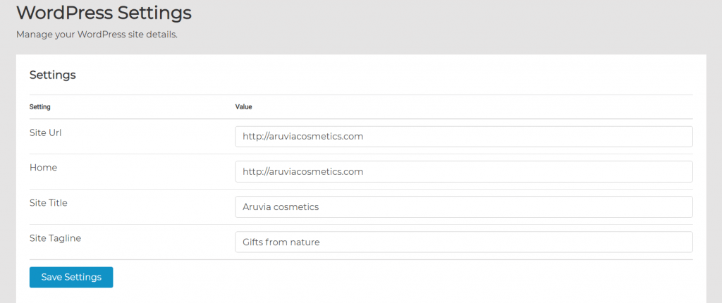 wordpress settings