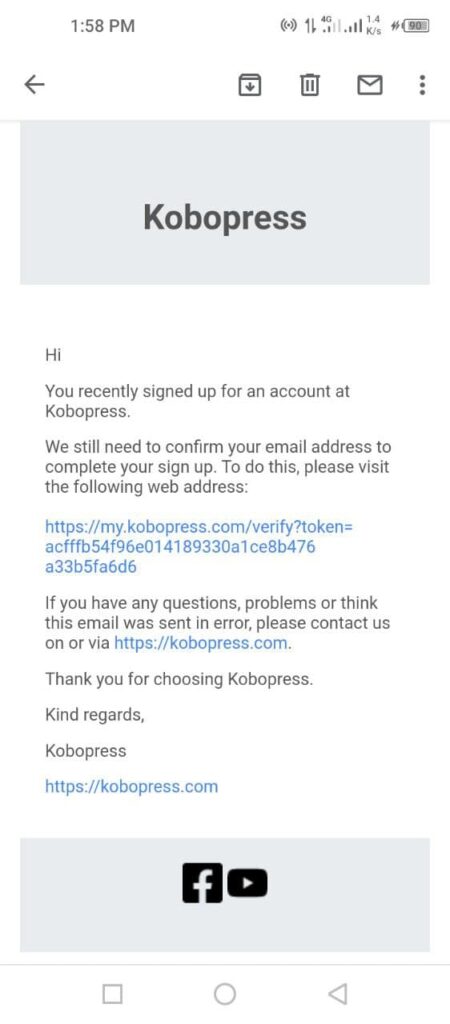 kobopress email verification