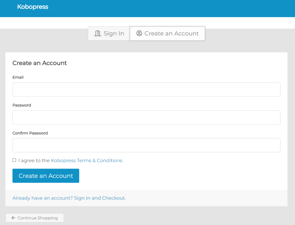 Create a Kobopress Account