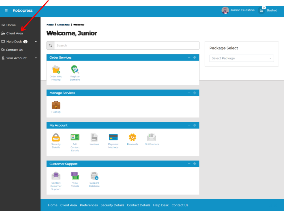 kobopress client area