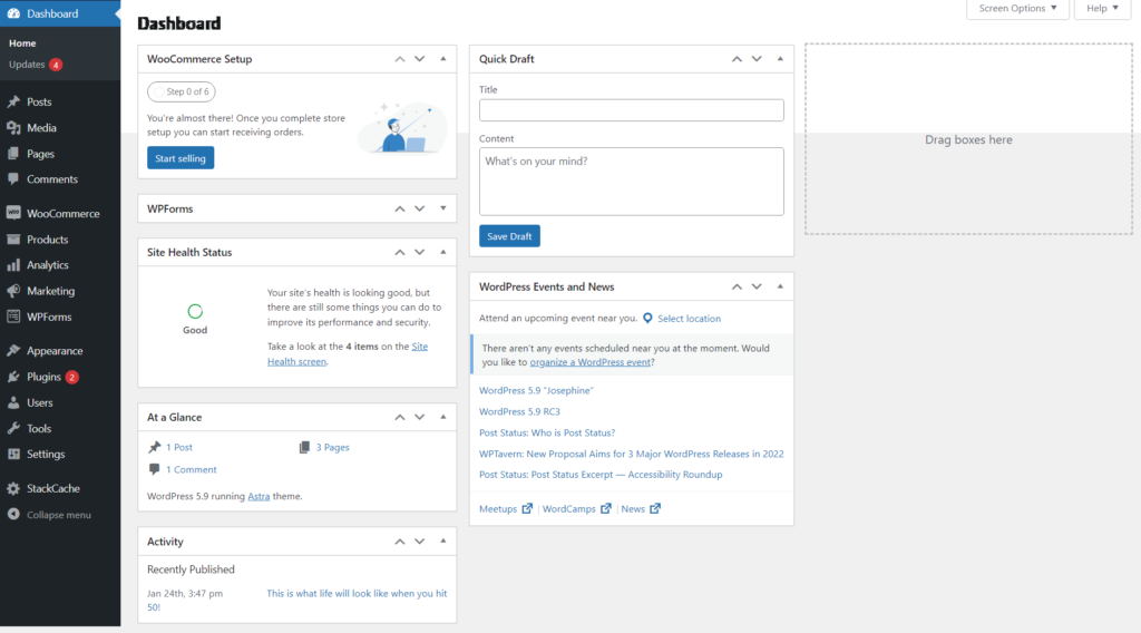 WordPress admin