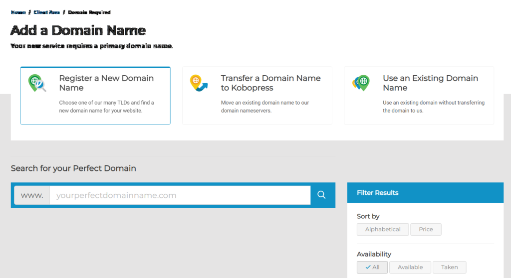 kobopress domain registration