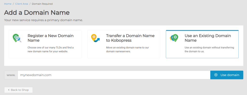 kobopress domain registration